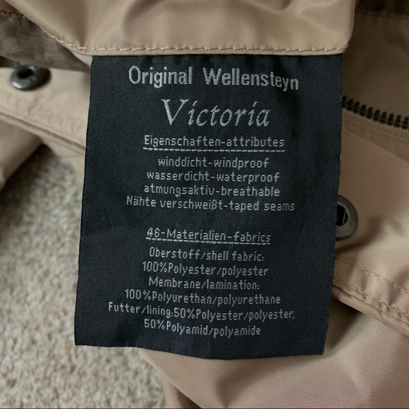 Women's WELLENSTEYN Beige VICTORIA Hooded KNEE Length JACKET Coat  GERMANY  S - Picture 6 of 6